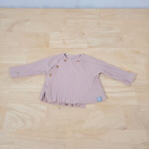 Snug Long Sleeve Button Top Sz 3 Months Organic Cotton Sustainable Wood Boho